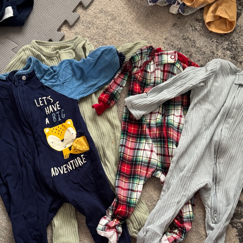 Plaid and Blue Kids One Piece Set